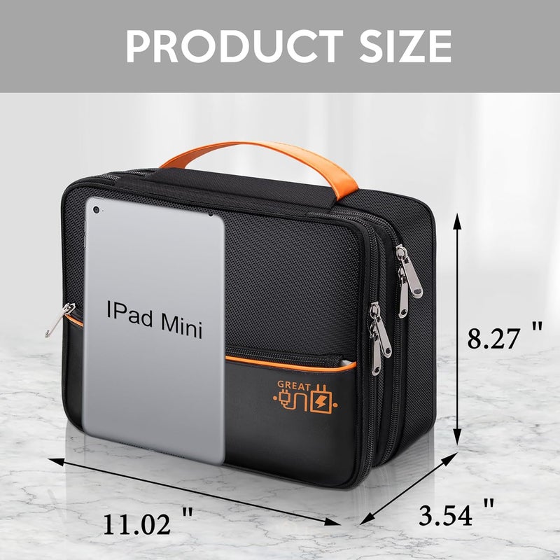 CILLA Electronic Organizer Travel Case, Travel Cord Organizer Case Portable Waterproof Cable Organizer Bag for Charger, Cord, USB, Power Bank, Earphone - Image 2